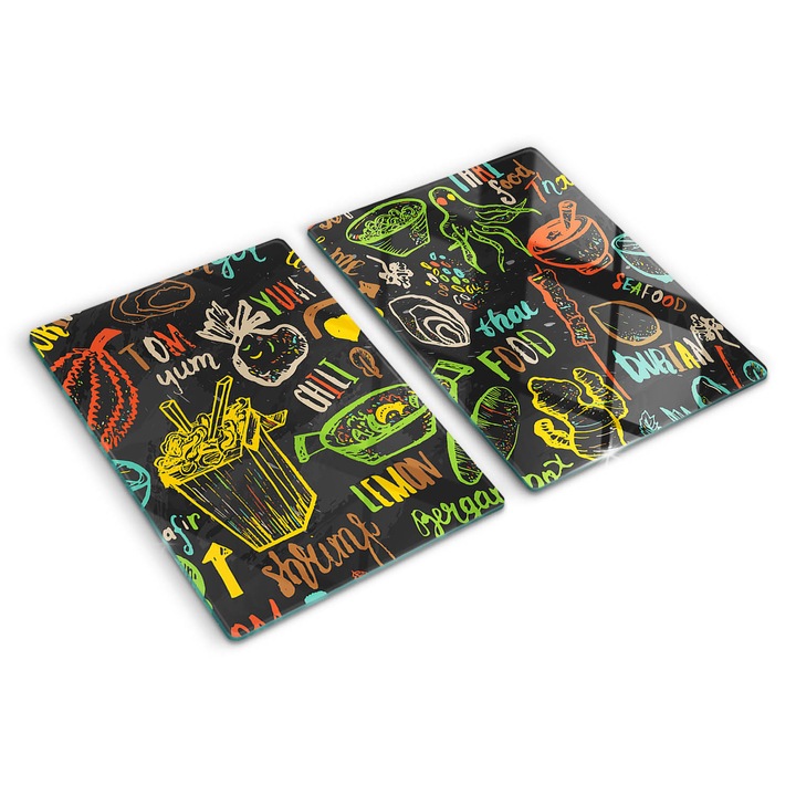 Tocatoare de bucatarie, Tulup, Mancare thailandeza, Multicolor, 2x40x52 cm, 010010520020000007163