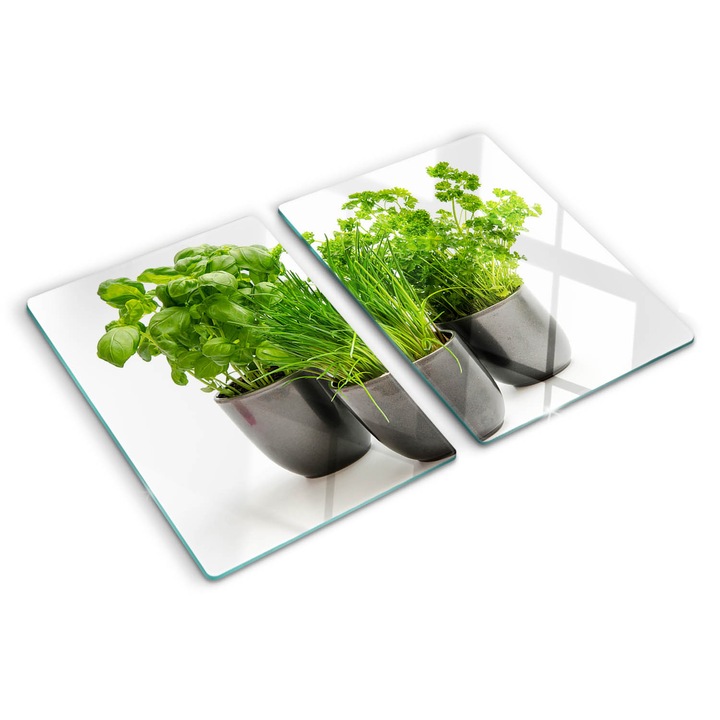 Tocatoare de bucatarie, Tulup, Ierburi in ghivece, Verde, 2x40x52 cm, 010010520020000007050