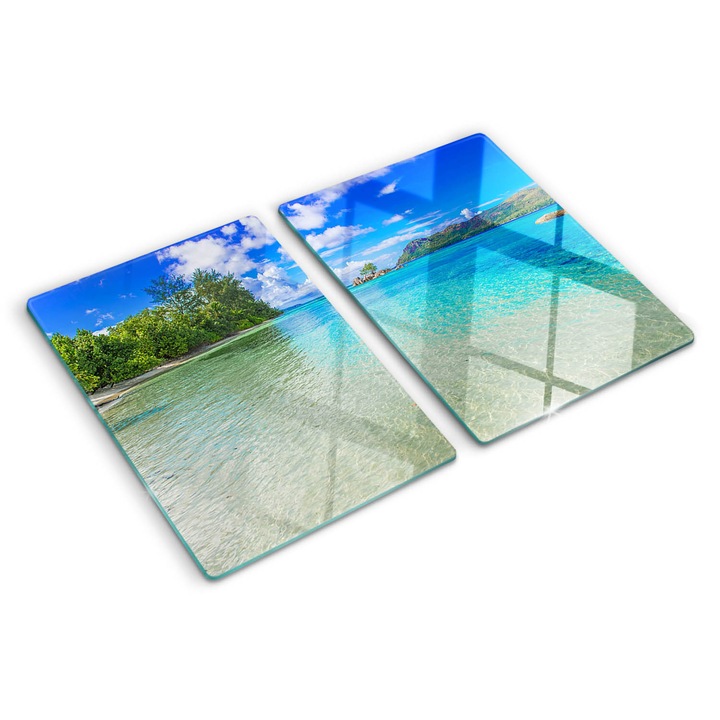 Tocatoare de bucatarie, Tulup, Plaja din seychelles, Albastru, 2x40x52 cm, 010010520020000007684