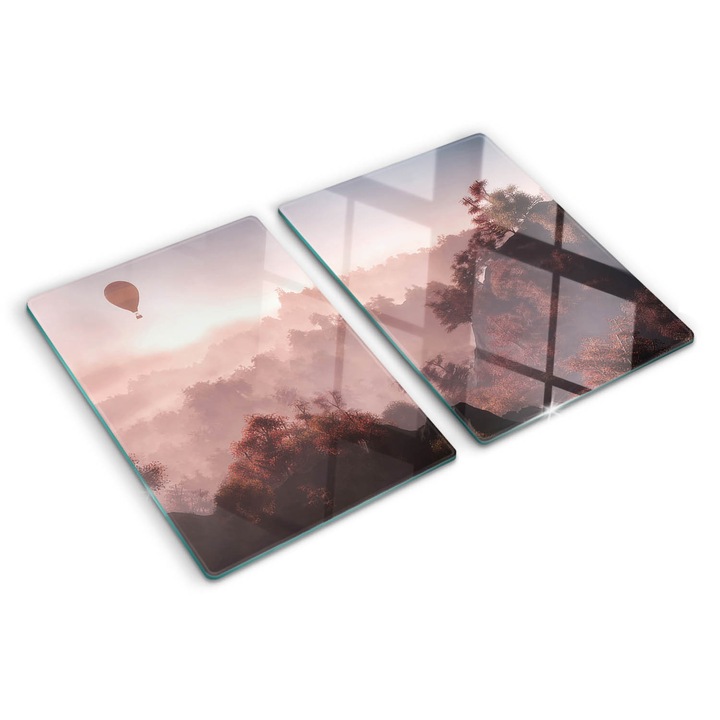 Tocatoare de bucatarie, Tulup, Balon peste padure, Maro, 2x40x52 cm, 010010520020000007546