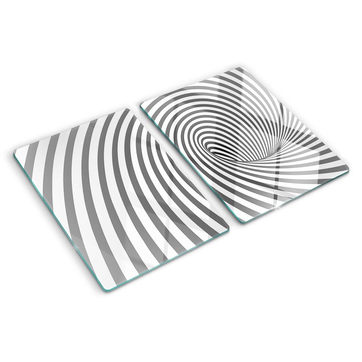 Tocatoare de bucatarie, Tulup, Spirala cu dungi, Gri, 2x40x52 cm, 010010520020000006077