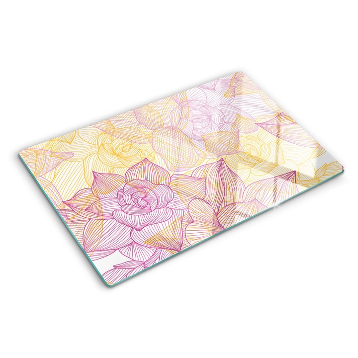 Tocatoare de bucatarie, Tulup, Model floral, Violet, 80x52 cm, 010010520060000006701