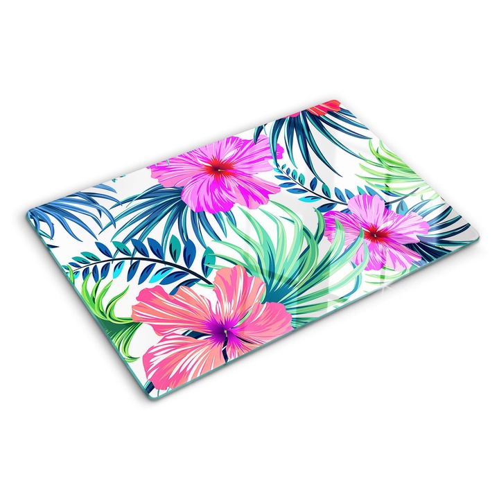 Tocatoare de bucatarie, Tulup, Flori hawaiene, Multicolor, 80x52 cm, 010010520060000006743