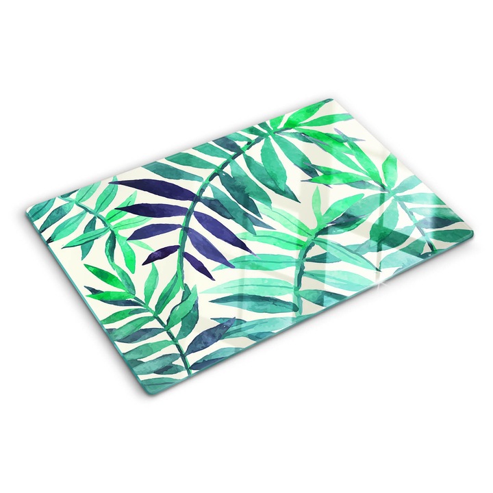 Tocatoare de bucatarie, Tulup, Frunze tropicale, Verde, 80x52 cm, 010010520060000006761