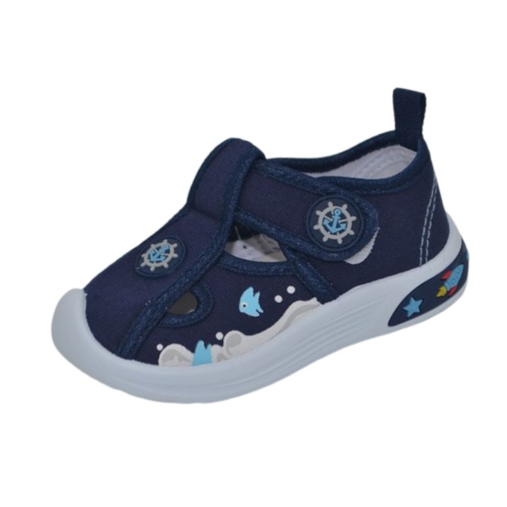 Ортопедични платнени маратонки за момчета, American Club, TEN 172B, Тъмносини 119929