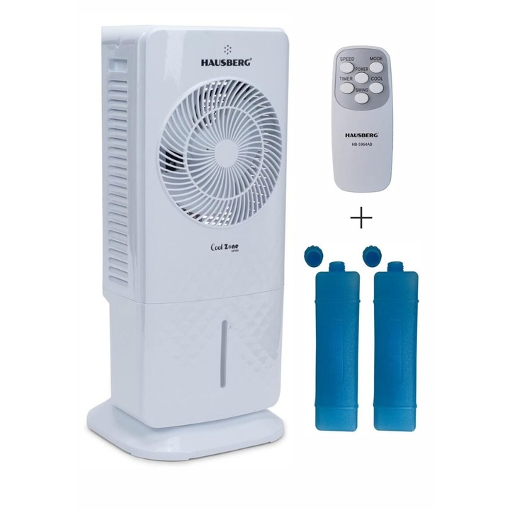 Racitor aer cu ionizare Vionex Hausberg 5964, 65W, rezervor 5.5L, 3 trepte viteza, 5 programe, 3 moduri, timer 12h, LED, telecomanda, alb