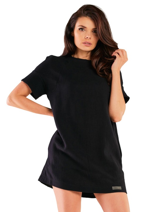 Rochie mini M259, InfiniteYou, Negru, Bumbac/Lycra