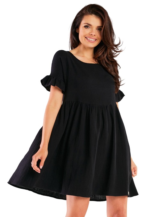 Rochie M260, InfiniteYou, Bumbac/Lycra, Negru