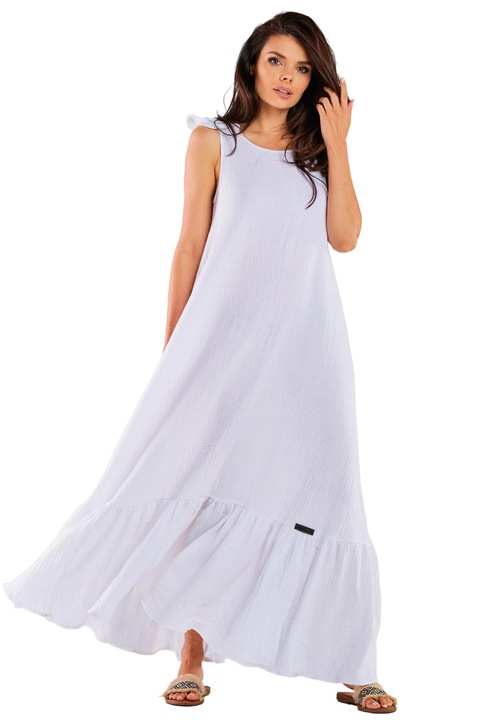 Rochie maxi, InfiniteYou, Alb, Bumbac/Lycra M262