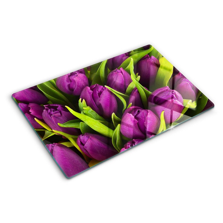 Tocatoare de bucatarie, Tulup, Lalele mov, Violet, 80x52 cm, 010010520060000006539