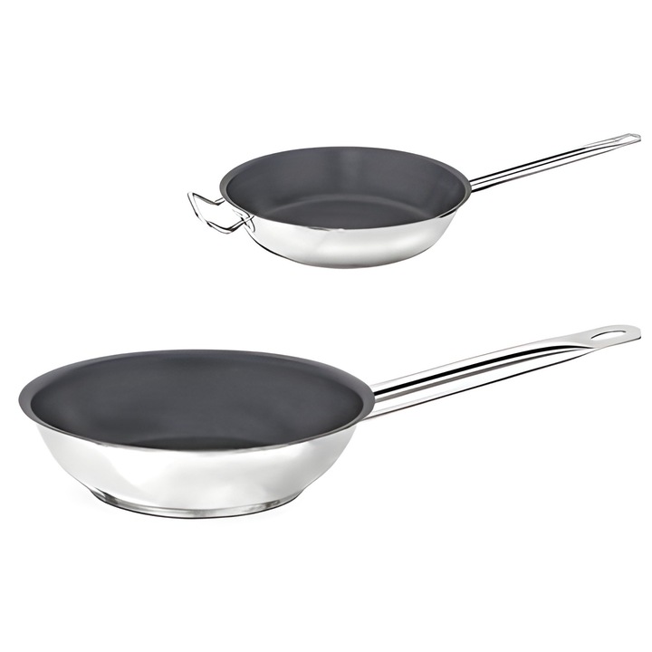 Tigaie profesionala Tek Sapli Y IDEAL INOX diametrul de 40 cm x 8(H) realizata din otel inoxidabil 18/10 cu interior antiaderent capacitate 10.1 l