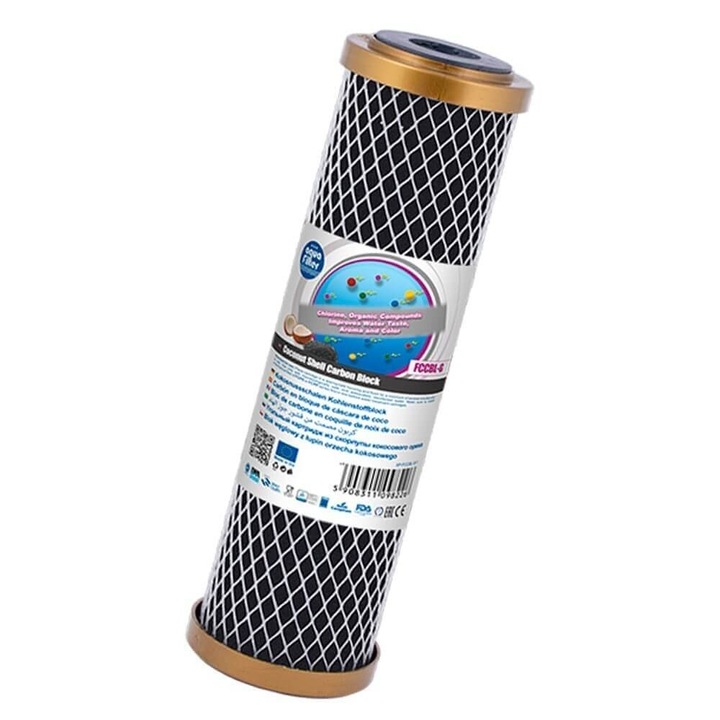 Cartus din carbune activ bloc din coaja de nuca de cocos, seria gold, dimensiuni standard (10″x2.5″)