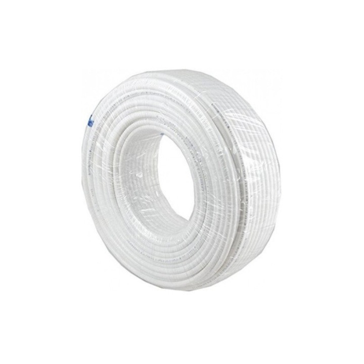 Ролка с бял маркуч 6 мм - 4 мм (1/4"), за водни филтри, диспенсъри за вода, кафе машини, хладилници, 50 м