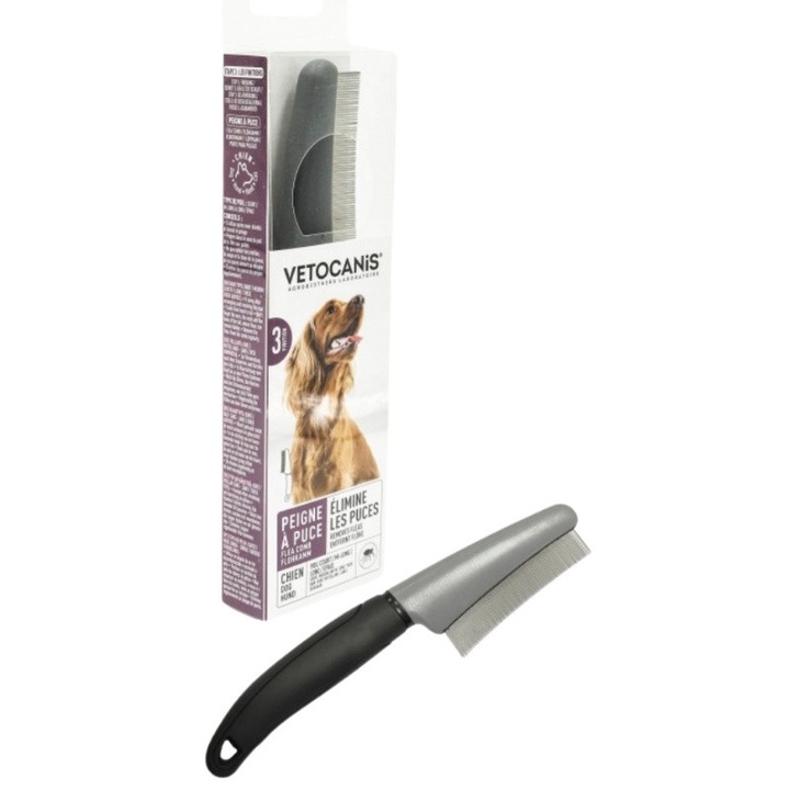 Pieptene dinti foarte desi pentru purici - caine - 20cm