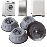 Suport pentru masina de spalat, format din 4 piese, cu absorbtie a socurilor si reducere a zgomotului, tampoane de cauciuc anti-vibratii pentru uscator, antiderapante si rezistente la socuri, stabilizator pentru masina de spalat
