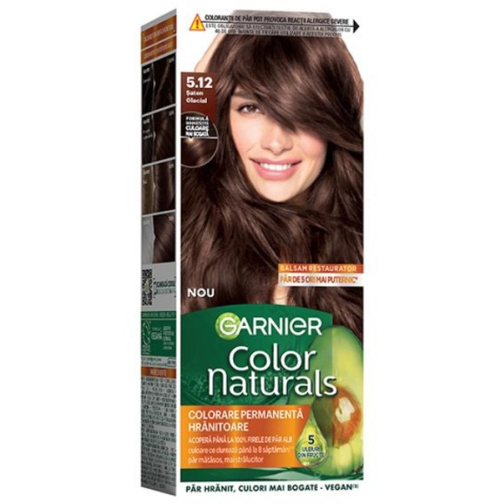 Set 3 x Vopsea de Par Permanenta Garnier Color Naturals 5.12 Saten Glacial, 110 ml