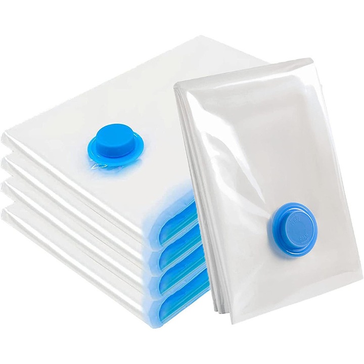 Set de 6 saci de vidat transparenti pentru imbracaminte, protectie impotriva umezelii si murdariei