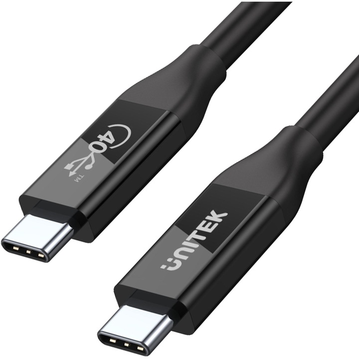 Cablu Unitek USB-C 4.0 PD 100W 40Gbps 8K 0.8m