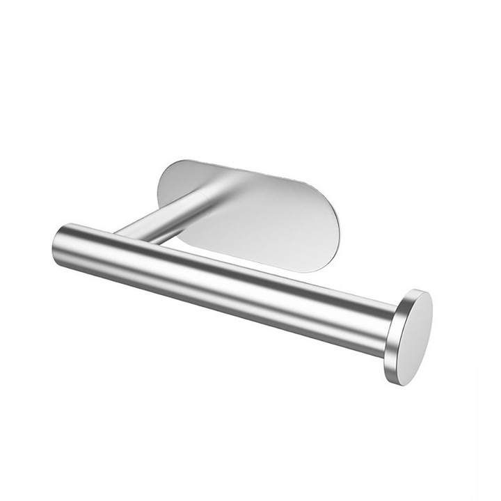 Suport hartie igienica autoadeziv inox 304 argintiu 16cm