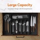 Organizer extensibil pentru sertare, negru, dimensiuni ajustabile 33x57cm, 8 compartimente