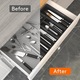 Organizer extensibil pentru sertare, negru, dimensiuni ajustabile 33x57cm, 8 compartimente