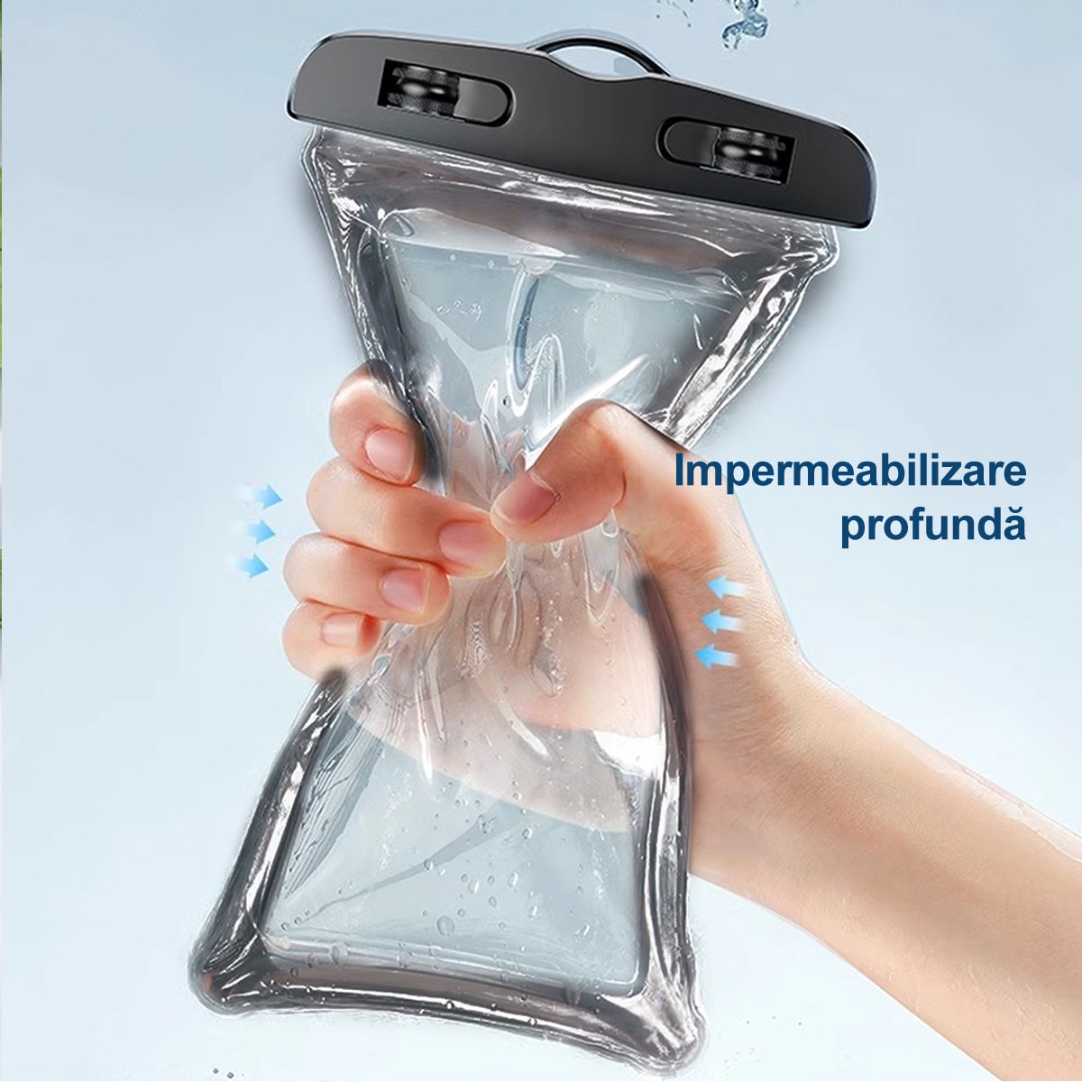 Set 2 Husa subacvatica waterproof Universale, SuooTci, 6" Sac Universal Etans, pentru telefon sau documente, cu Cord pentru Gat, IPX8, Negru