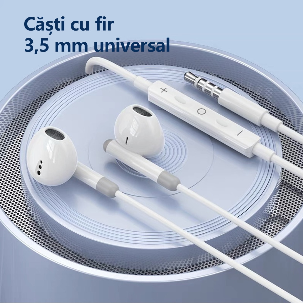 Casti cu fir SuooTci, in-ear, control multifunctional, calitate audio excelenta, jack de 3.5mm