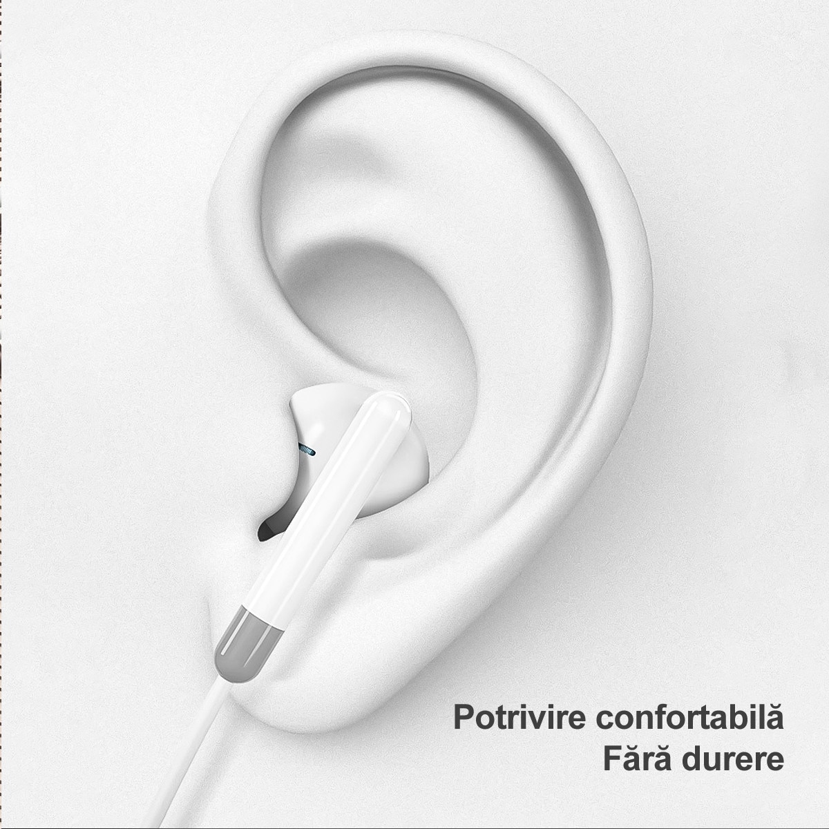 Casti cu Fir In-Ear cu Conector USB-C/Type-C, Telecomanda pe Fir pentru Control Volum/Muzica/Apeluri, Microfon Integrat, Sunet Stereo Digital, Compatibile cu Samsung, Xiaomi, Huawei, iPad Pro, Alb