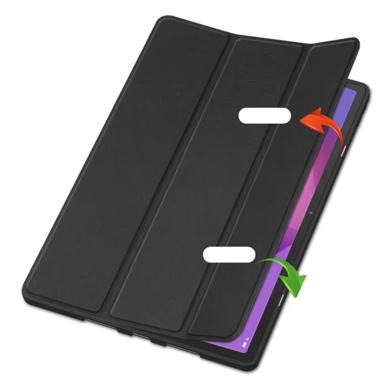 Husa pentru tableta EtuiTab Lenovo Idea Tab Pro 12.7" neagra, din piele ecologica si policarbonat, cu suport pentru stylus