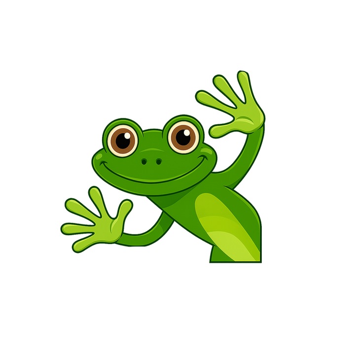 Sticker Broscuta Frog Simpatica, Autoadeziv, Cri-Flo, dimensiune 6 cm