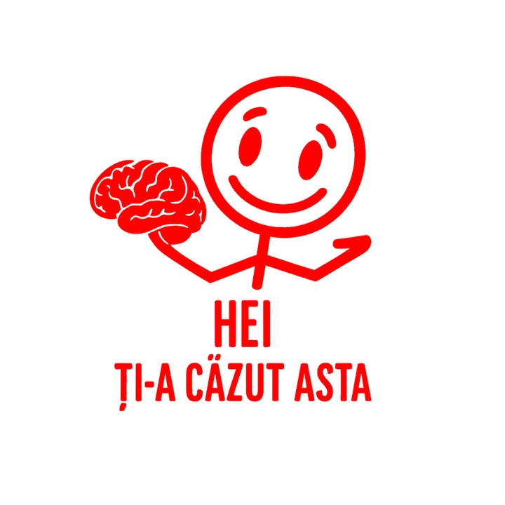 Sticker Hei, Ti-a Cazut asta1, Autoadeziv, Cri-Flo, dimensiune 6 cm