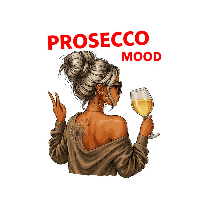 Sticker Prosecco mood, Autoadeziv, Cri-Flo, dimensiune 10 cm