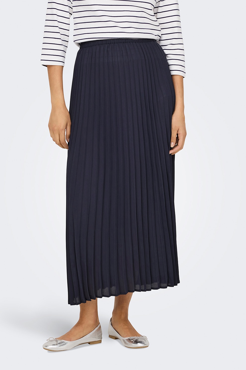 Only, Fusta lunga cu model uni, Bleumarin, 38