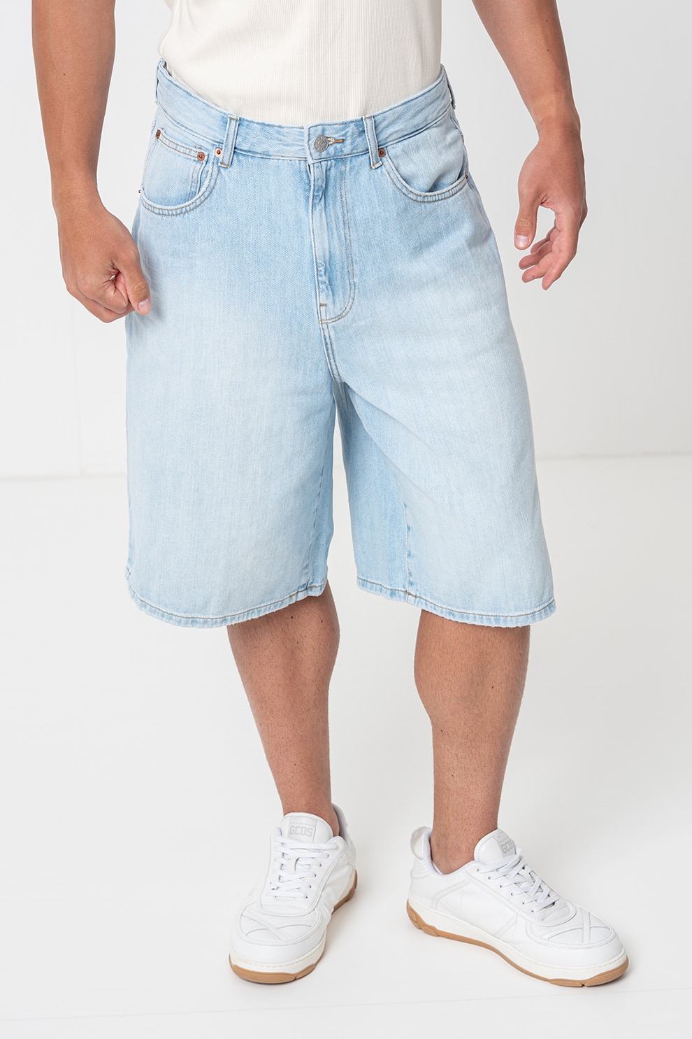Only & Sons, Bermude relaxed fit din denim, Albastru deschis, M