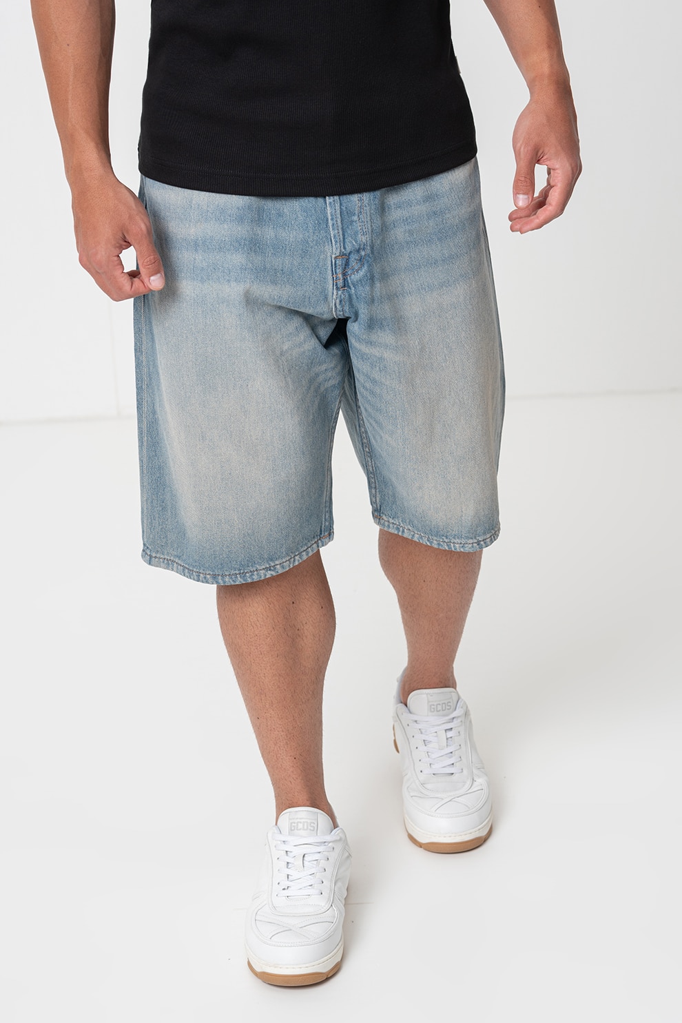 Jack & Jones, Blugi scurti cu croiala ampla, Albastru, M