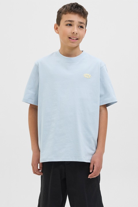 Jack & Jones, Bő fazonú organikuspamut tartalmú póló, Azúrkék