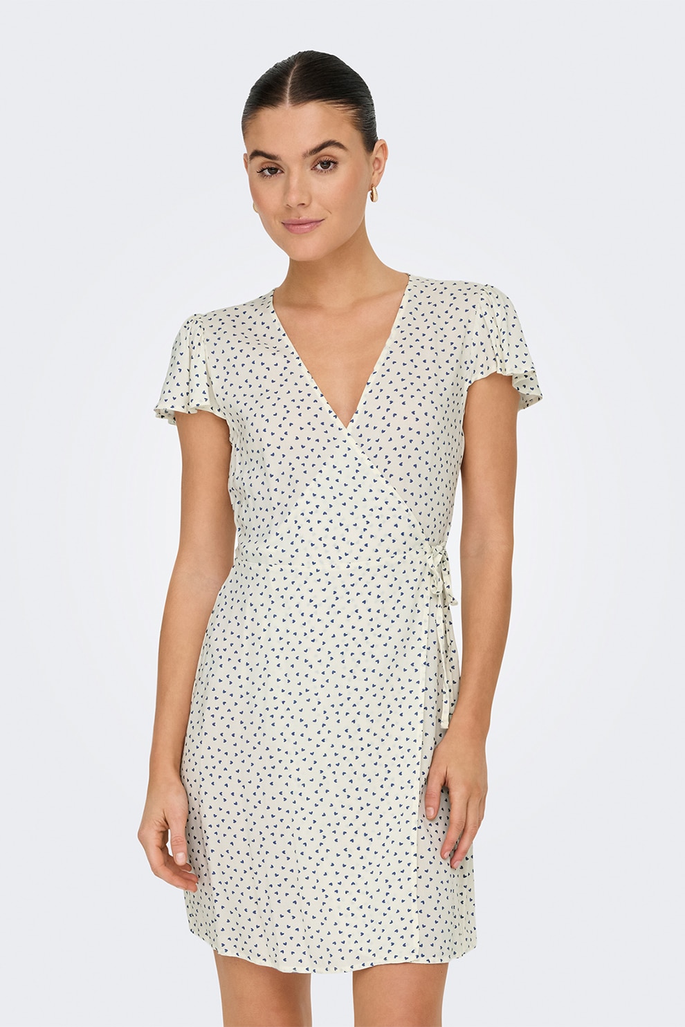 JdY, Rochie petrecuta cu model abstract Sezen, Albastru, Crem, M