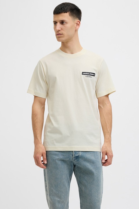 Jack & Jones, Logós pamutpóló, Krémszín, S