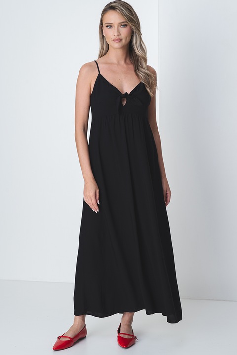 Only, Разкроена рокля Nova с тънки презрамки, Черен