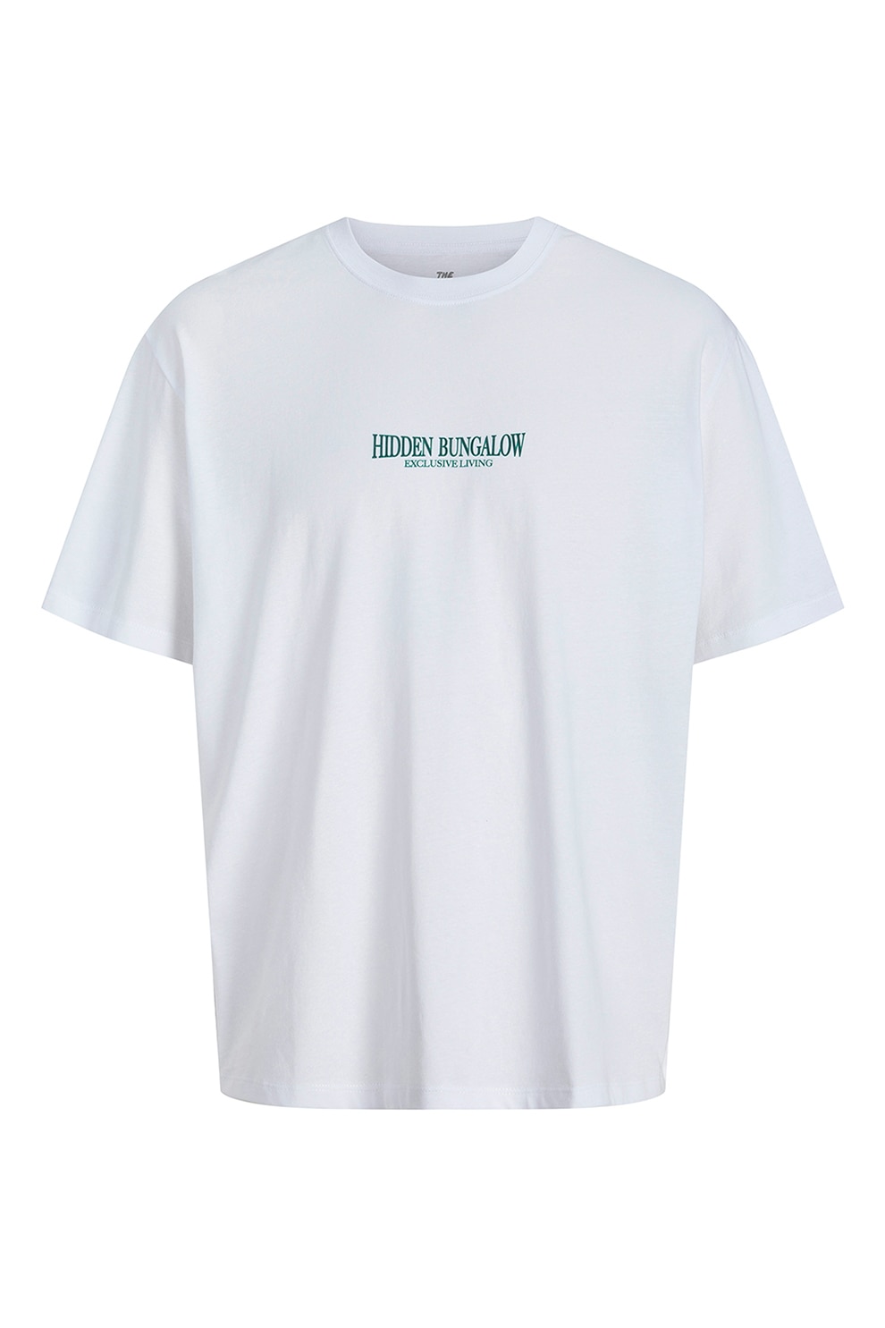 Jack & Jones, Tricou cu decolteu la baza gatului si imprimeu, Verde, Alb optic, 152 CM
