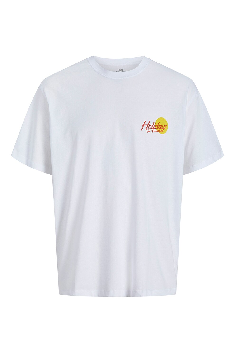 Jack & Jones, Tricou cu decolteu la baza gatului si imprimeu, Alb, Albastru, 164 CM