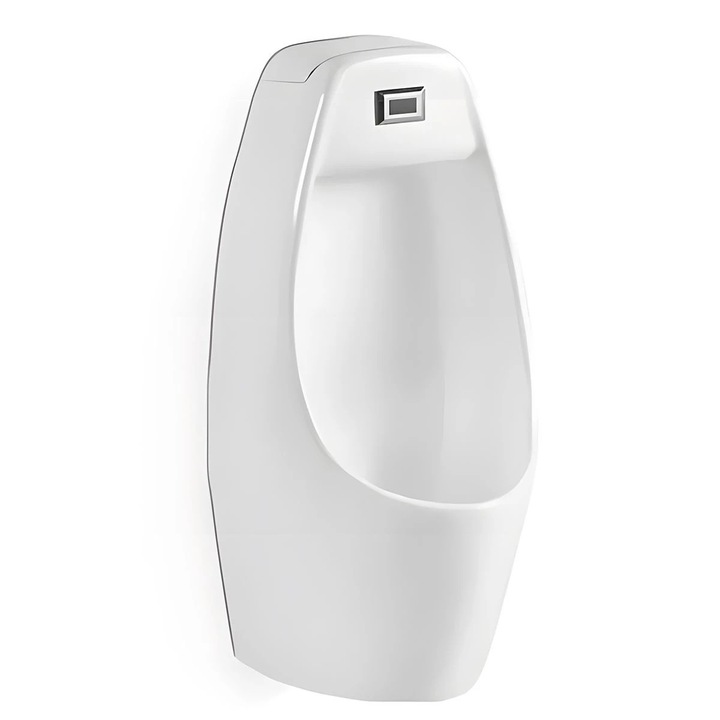 Pisoar, urinal cu senzor integrat, scurgere in perete sau in podea, 34x29x68 cm, Alb Lucios, Lucente