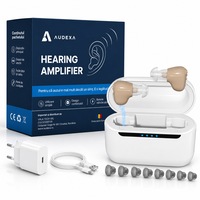 2 X Aparat Auditiv Vala Tech®️, 120 dB, 200H Autonomie cu Carcasa, Intraauricular Reincarcabil, Reducere Zgomot, Control Volum, Incarcare Rapida 1H, Pentru Pierderi Auditive Usoare/Moderate, Varstnici/Adulti, Amplificator Auditiv, 8X Dopuri Silicon