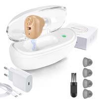 Aparat Auditiv Vala Tech®️, Autonomie 60h, 130 dB, Incarcare Rapida 1h, Carcasa Magnetica, Microfon, Control Volum, Reducere Zgomot, Port Type-C, Amplificator de Sunet, Pentru Hipoacuzie Medie/Severa, Pentru Adulti/Varstnici, Proteza Auditiva