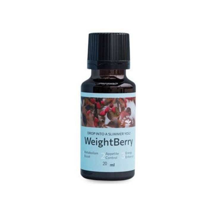 Хранителна Добавка WeightBerry Капки, Течна Формула, Натурални Съставки, Премиум Качество, 20 ml, Естествен цвят, 1 Брой