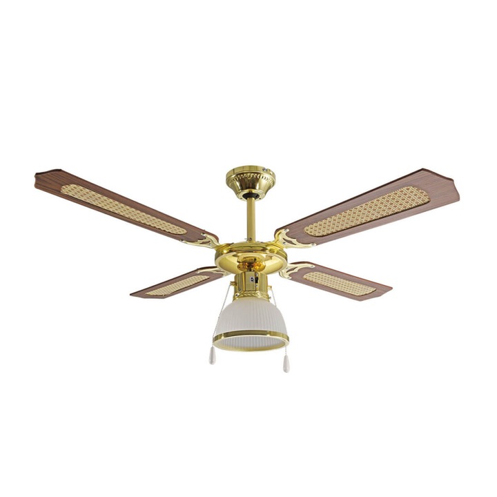 Ardes Cloud 107D mennyezeti ventilátor, AR5A107D, 107 cm, 4 megfordítható lapát, világítással, 3 sebességfokozat, 70W, fa-szalma bevonattal