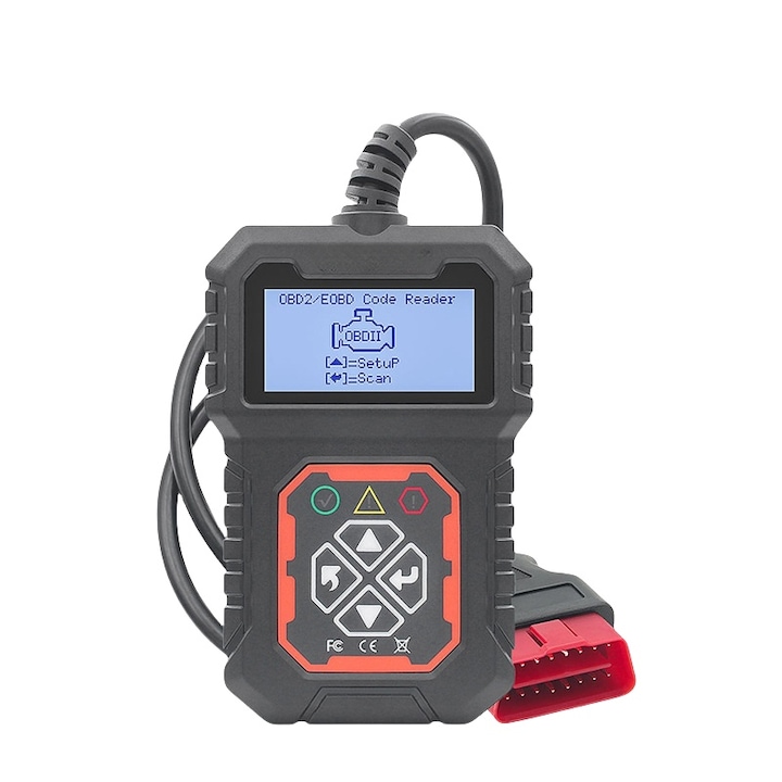 Instrument de diagnosticare si scanare auto, ODB2, cititi si stergeti codurile de eroare, usor de utilizat, compact si portabil, negru