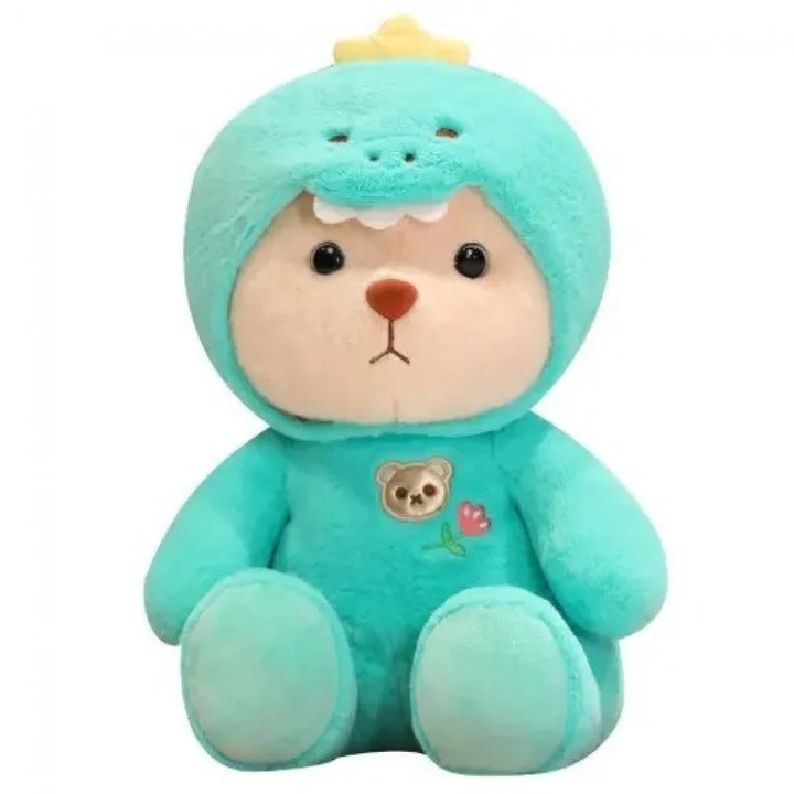 Плюшена играчка ТЕА 46505, Мече в костюм на динозавър, 23 см