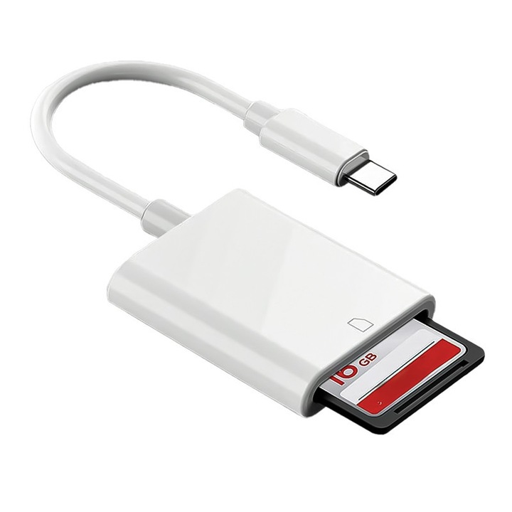 USB C SD четец за карти, USB-C адаптер за високоскоростни SD карти, предназначен за ловни и фото камери, високоскоростен трансфер, поддържа SD/SDHC/SDXC/UHS-I/II, адаптер за лаптоп, камера, дрон, MacBook, таблет, телефон, бял
