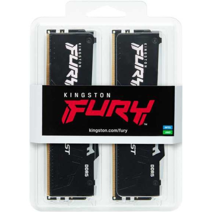 Memorie RAM Kingston Fury Beast RGB 64GB (2x32GB) 5200MHz DDR5, CL40, DIMM